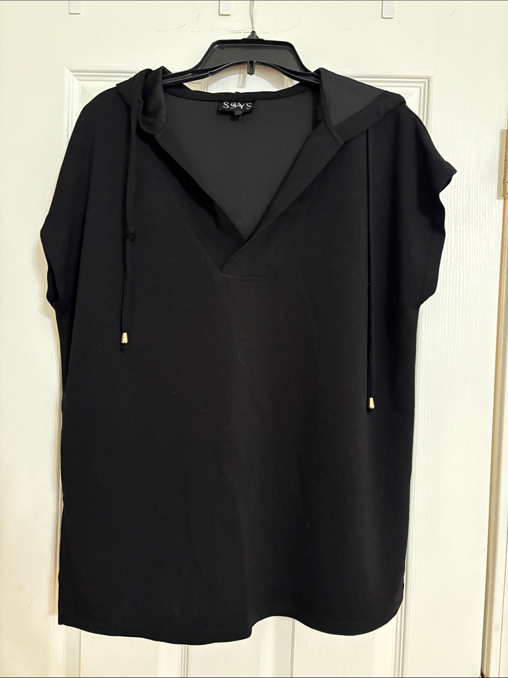 SSYS Black Hooded Swim Coverup